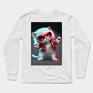 Cute Cosmic Cat - Anime Art design Long Sleeve T-Shirt